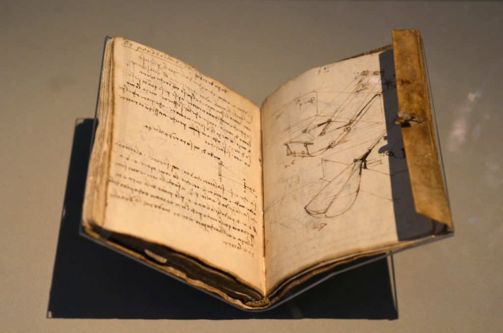 One of Leonardo da Vinci's notebooks, compiled while he worked for Duke Ludovico Sforza in