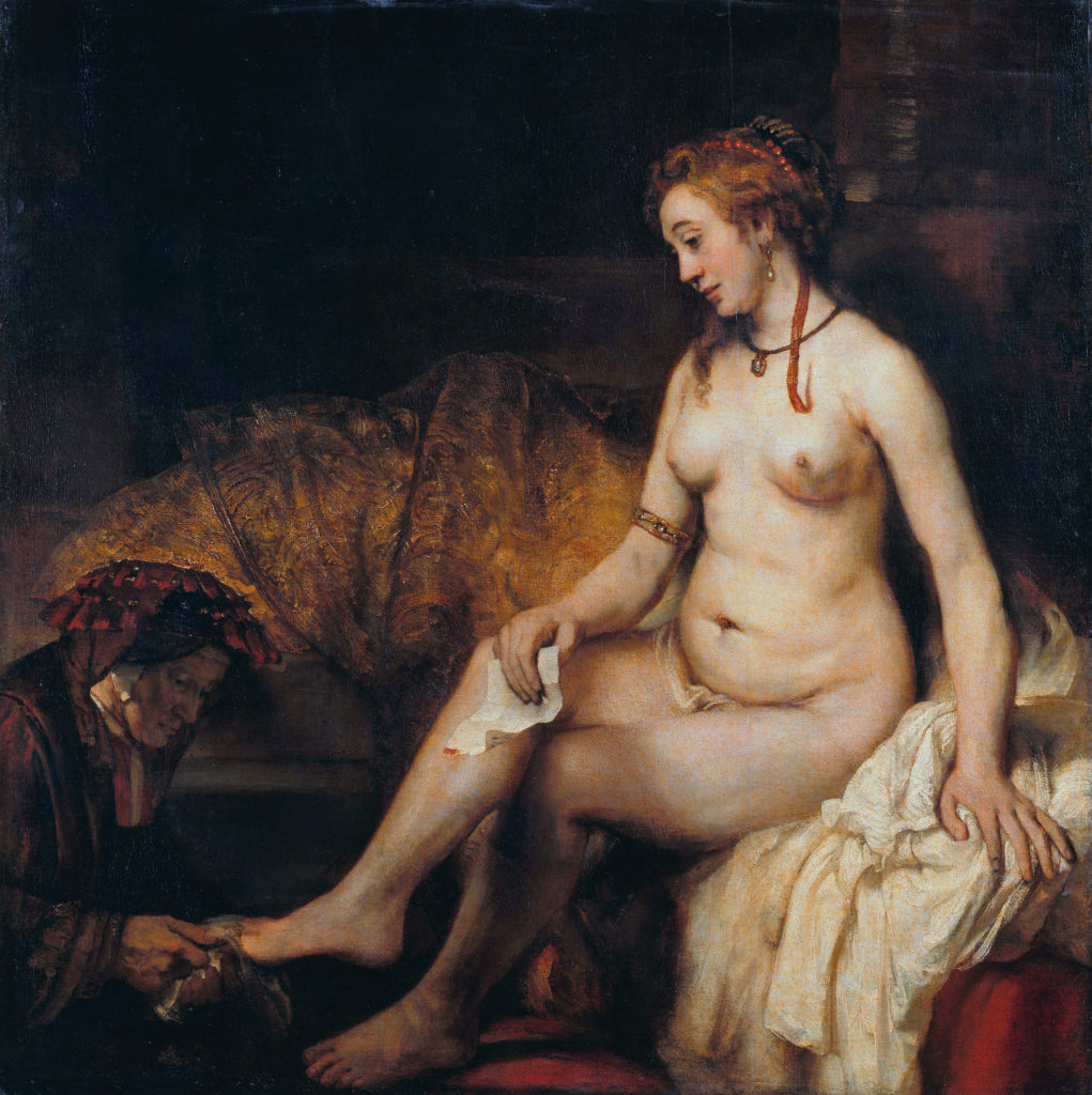 Bathsheba with Davids letter *oil on canvas *142 x 142 cm *signed b.l.: Rembrandt. f. 1654