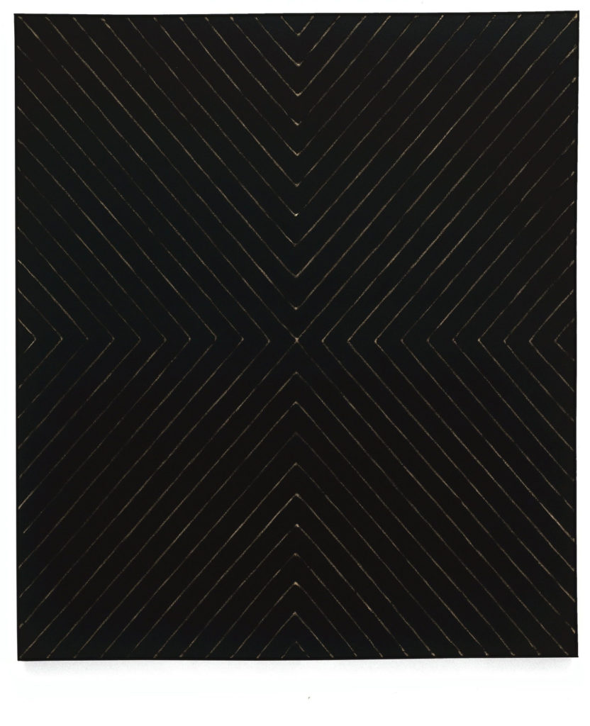 Frank Stella, Zambezi, 1959, pigmento metálico polimerizado sobre lienzo.