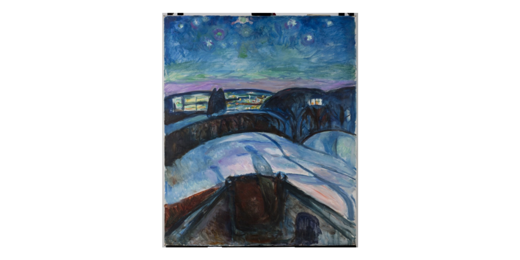 EDVARD MUNCH Starry Night II, 1922-1924 Oil on canvas 47 2/5 × 39 2/5 in 120.5 × 100 cm