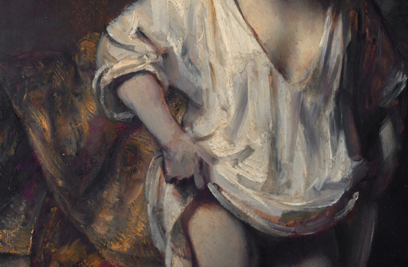 pintura-gestual-Rembrandt-mujer-banándose-en-un-arroyo