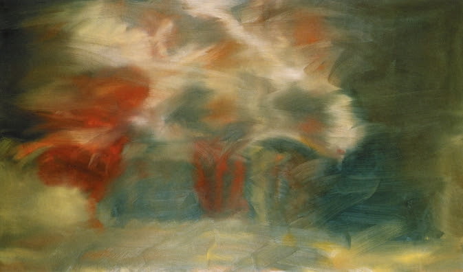 verkundigung nach tizian annunciation after titian 1973 150 cm x 250 cm catalogue raisonne 344 1 oil on canvas