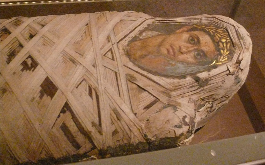 momia con un panel insertado retrato de un joven 1
