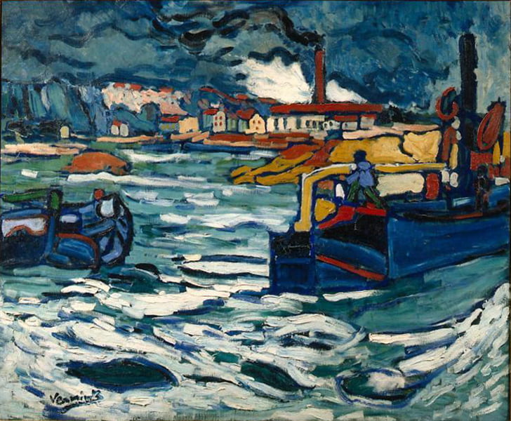 Fauvismo - Maurice de Vlaminck, Barges on the Seine