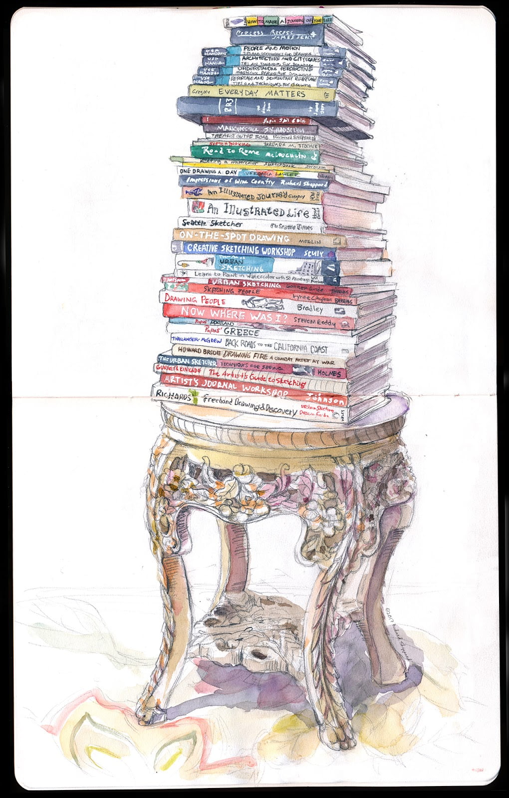 sketching book tower s