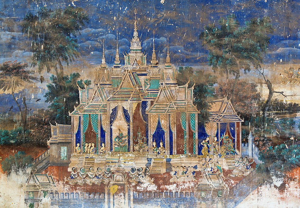 1024px 2016 phnom penh palac krolewski malowidla przedstawiajace sceny z reamker 35