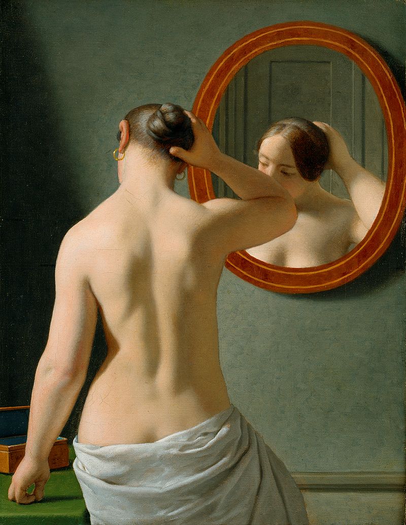 800px c w eckersberg 1841 kvinde foran et spejl