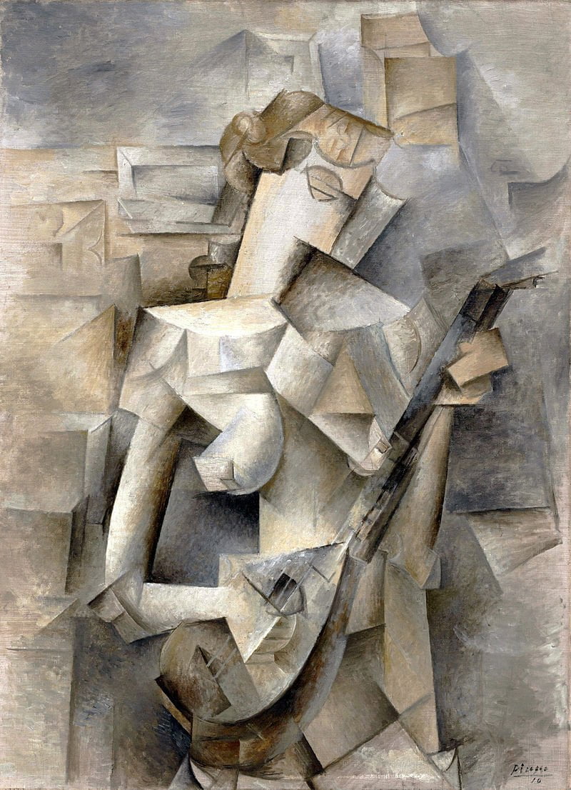 pablo picasso 1910 girl with a mandolin fanny tellier oil on canvas 1003 x 736 cm museum of modern art new york