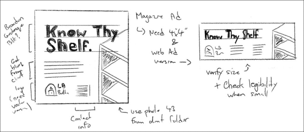 layout sketching knowthyshelf